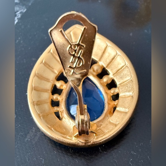 YSL YVES SAINT LAURENT vintage pierced w/ clip on back earrings (w/ COA) - Picture 6 of 6